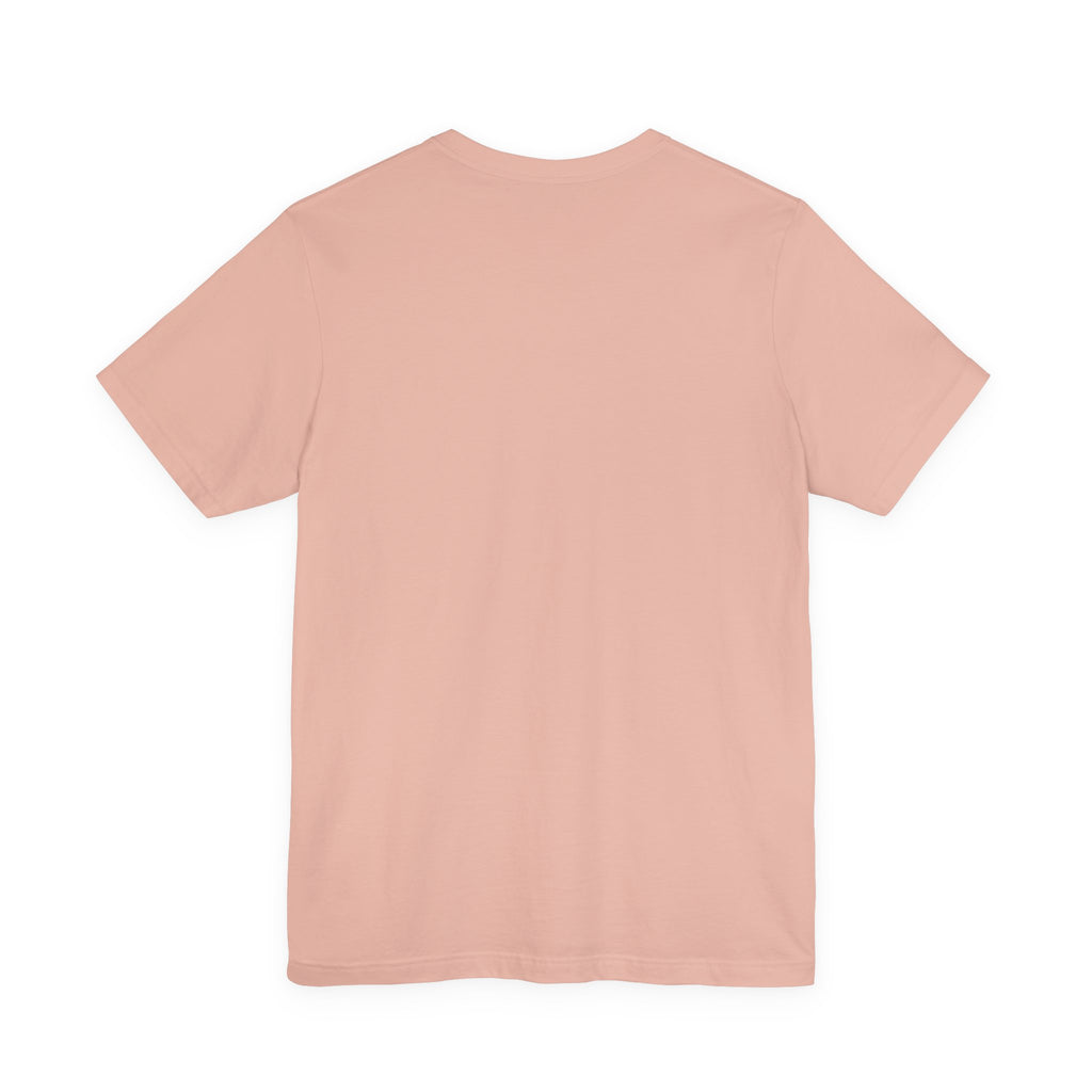 Plain  back view of a peach t-shirt on a white background