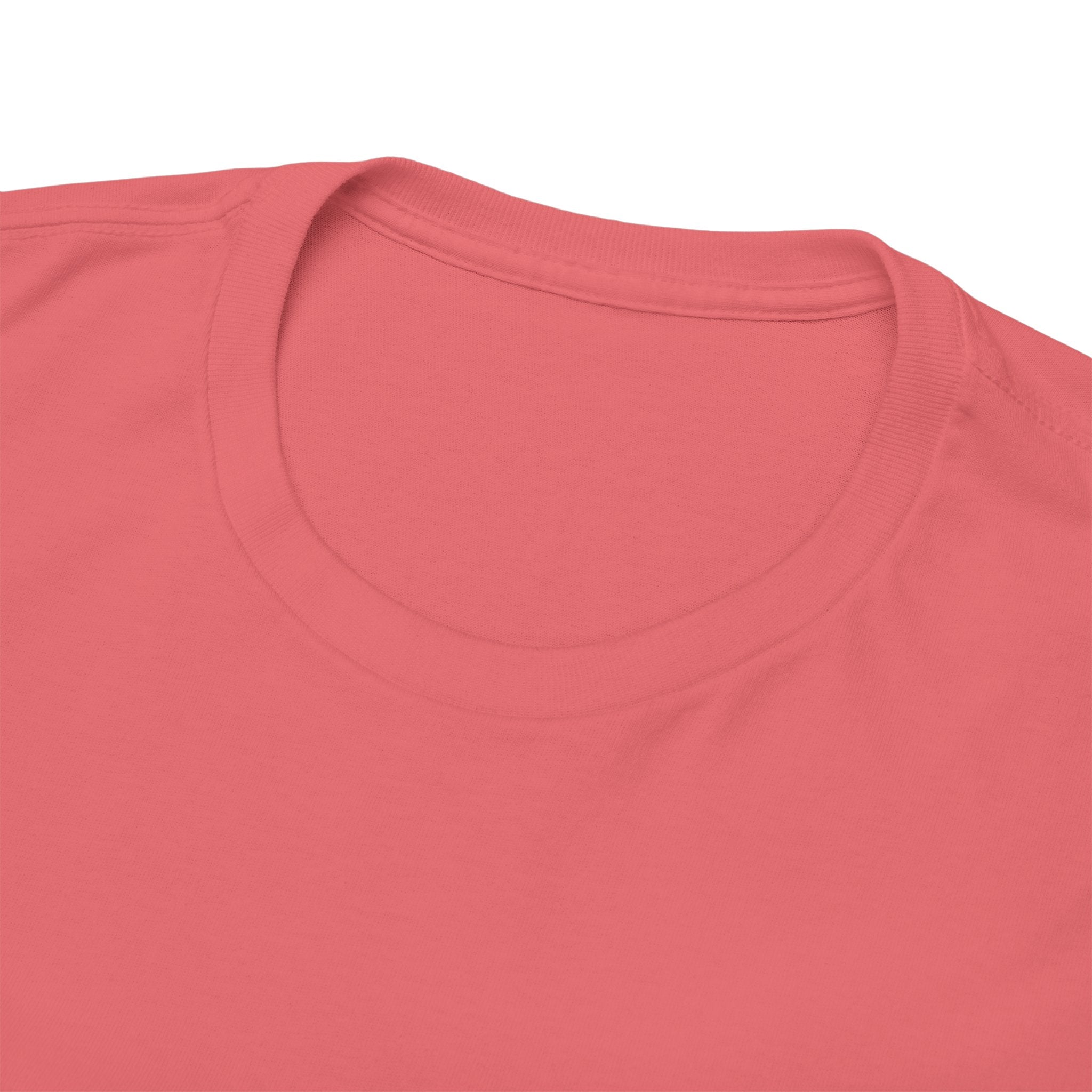 Close-up of a pink t-shirt with a plain background