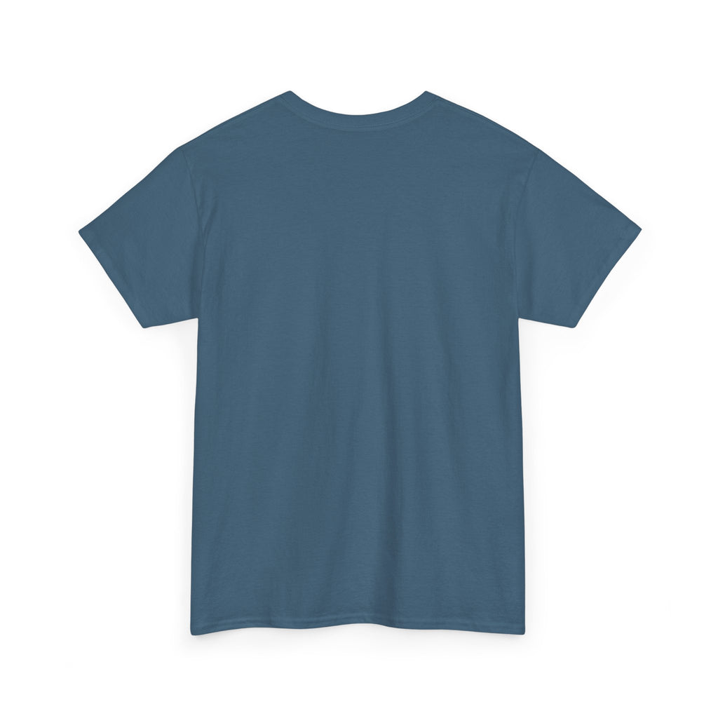 plain back view of Blue t-shirt on a white background
