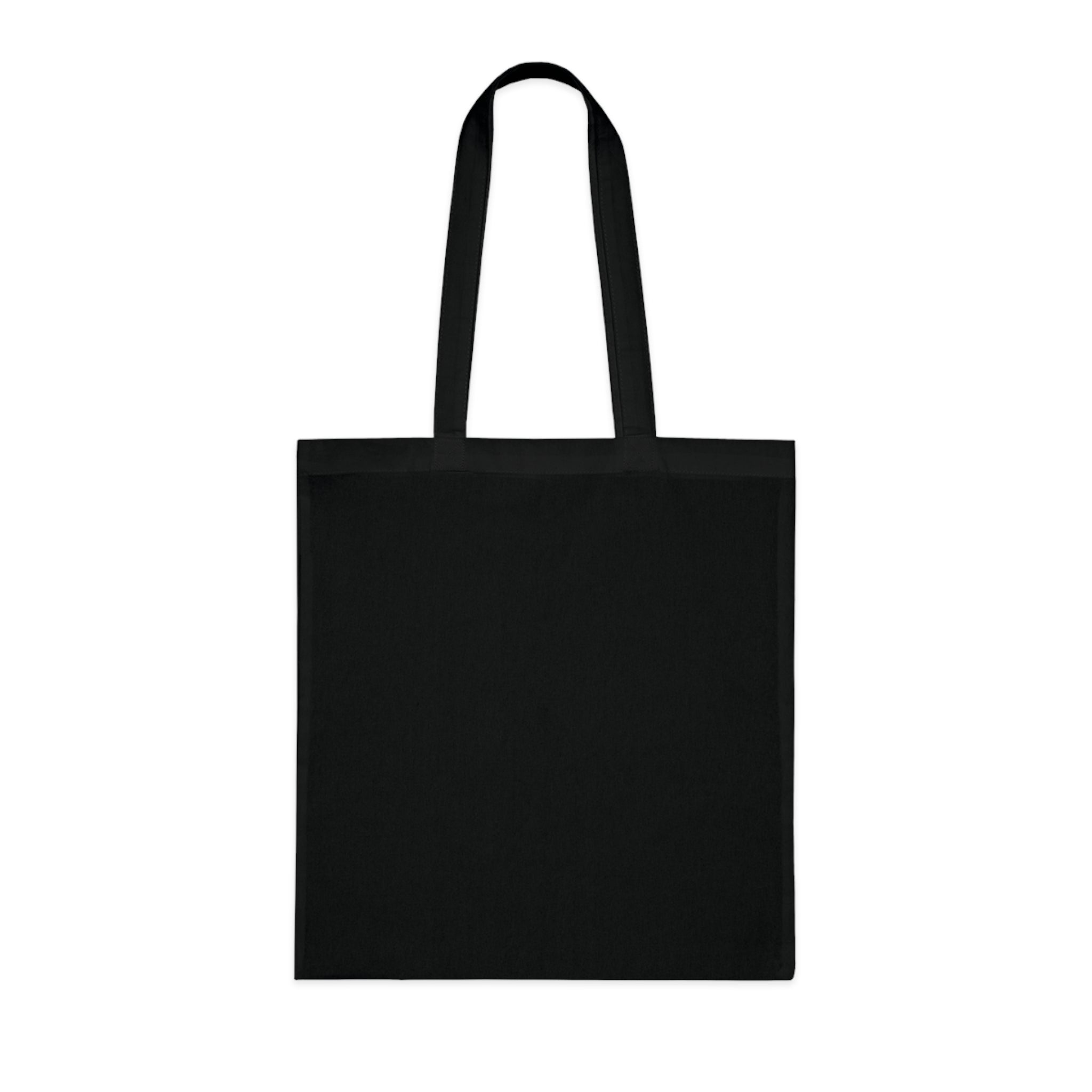 back view of Black tote bag on a white background