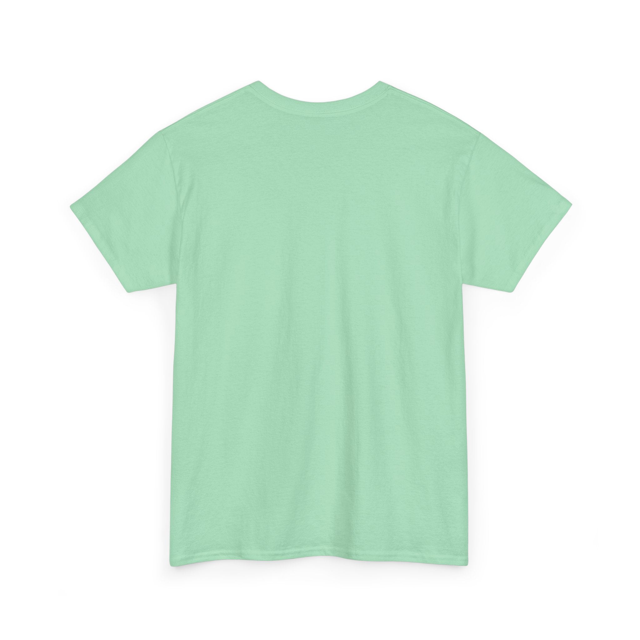 plain back view Light green t-shirt on a white background