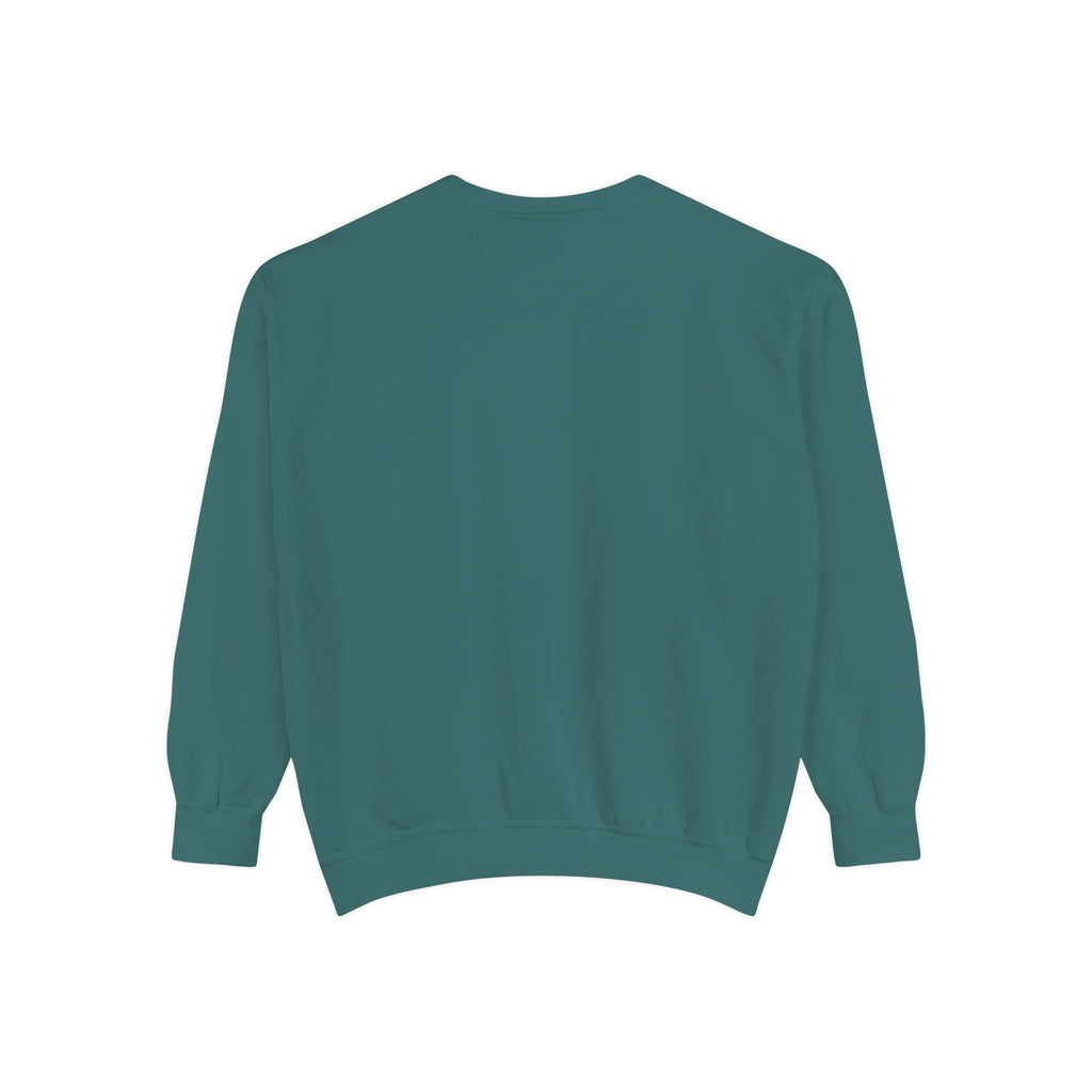 back view of Green sweatshirt on a white background
