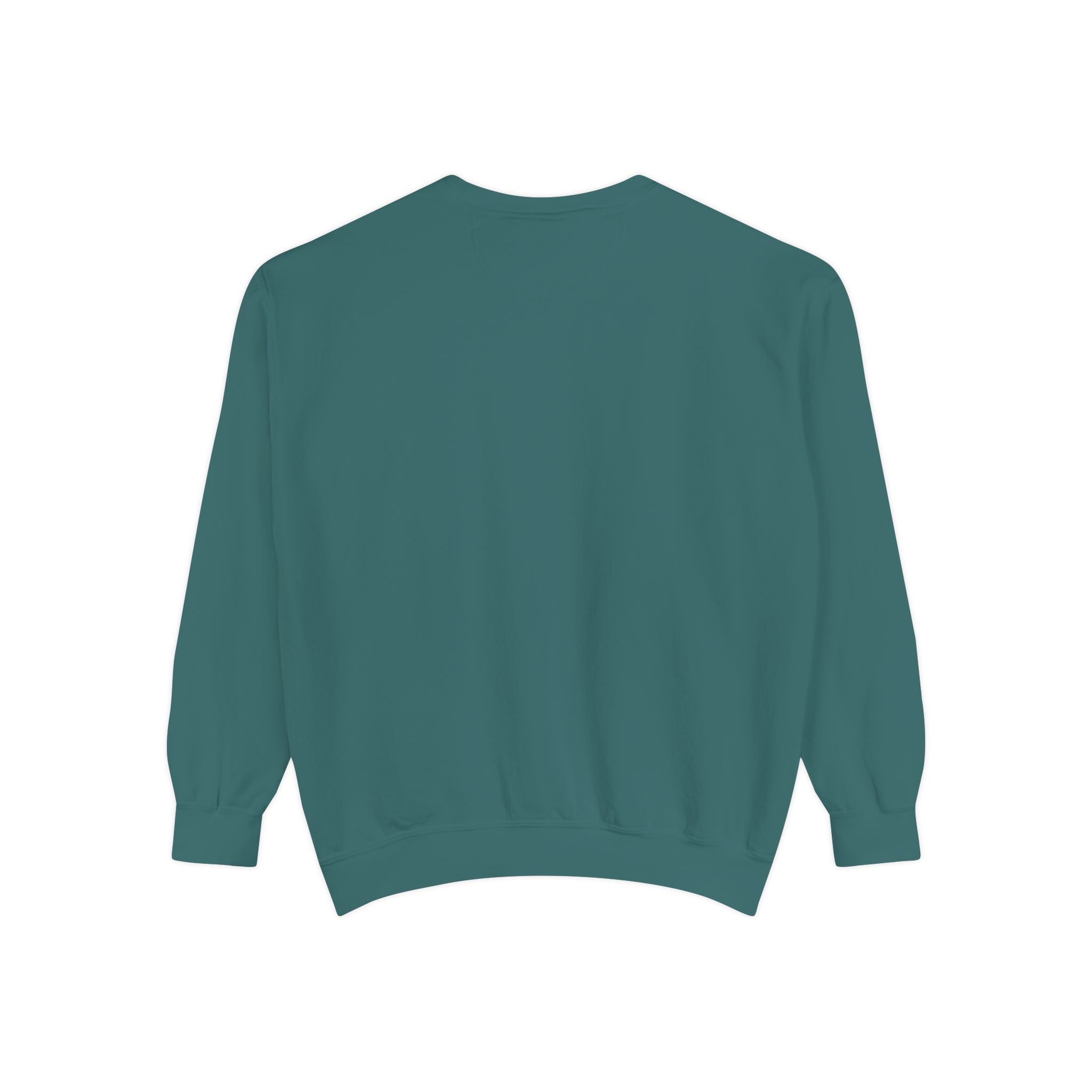 back view of Green sweatshirt on a white background