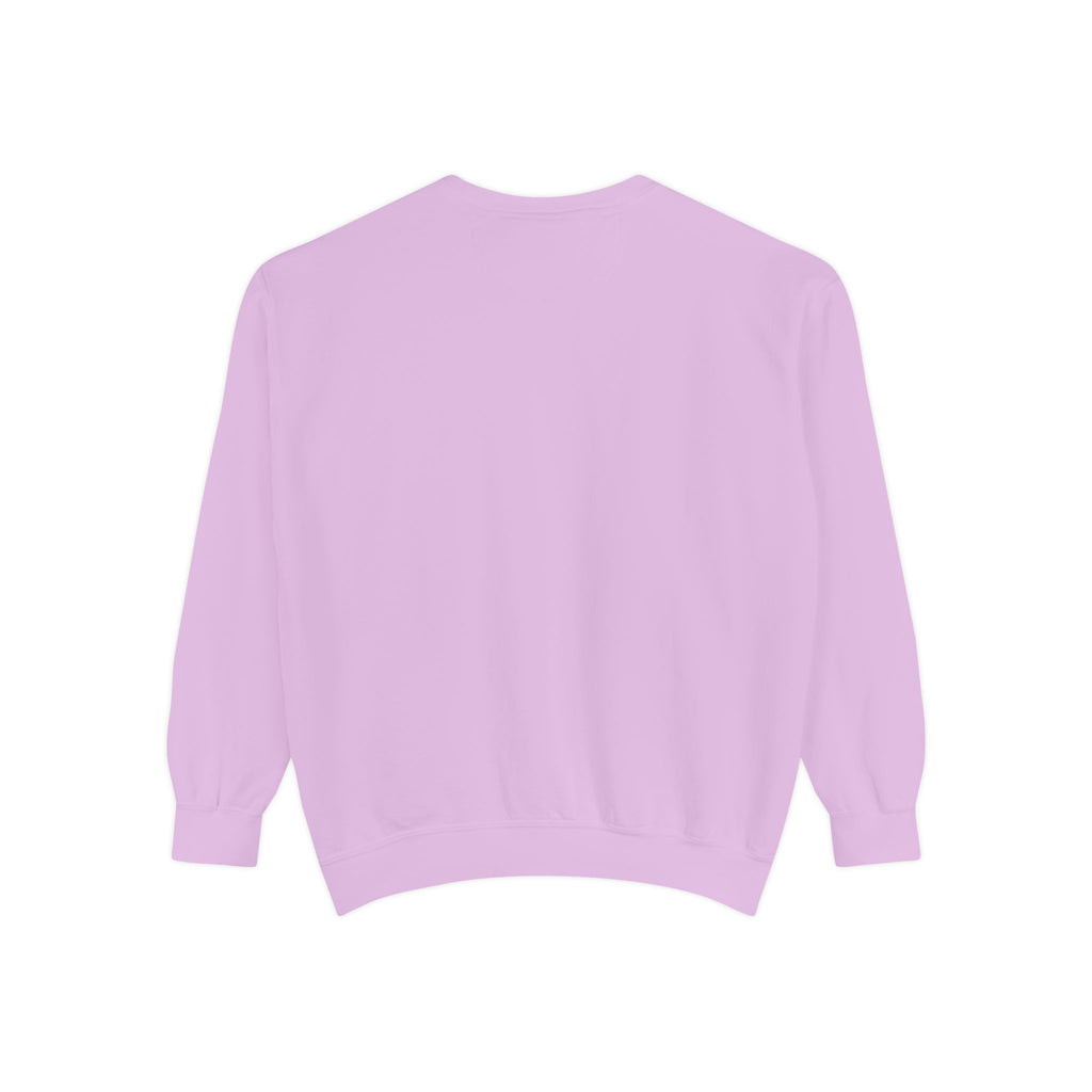 back view of Light purple sweater on a white background