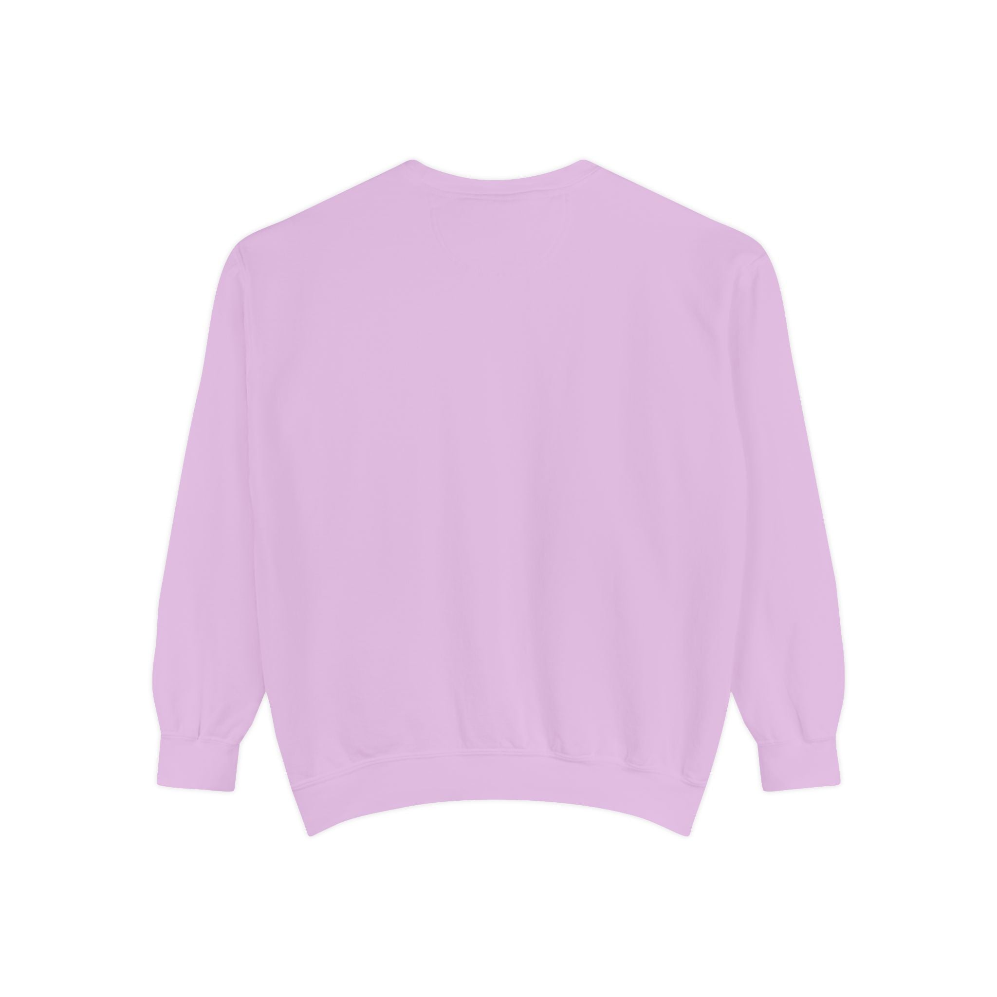 back view of Light purple sweater on a white background
