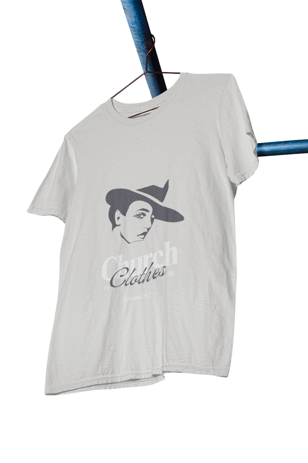 light Gray t-shirt with a graphic design and text on a white background