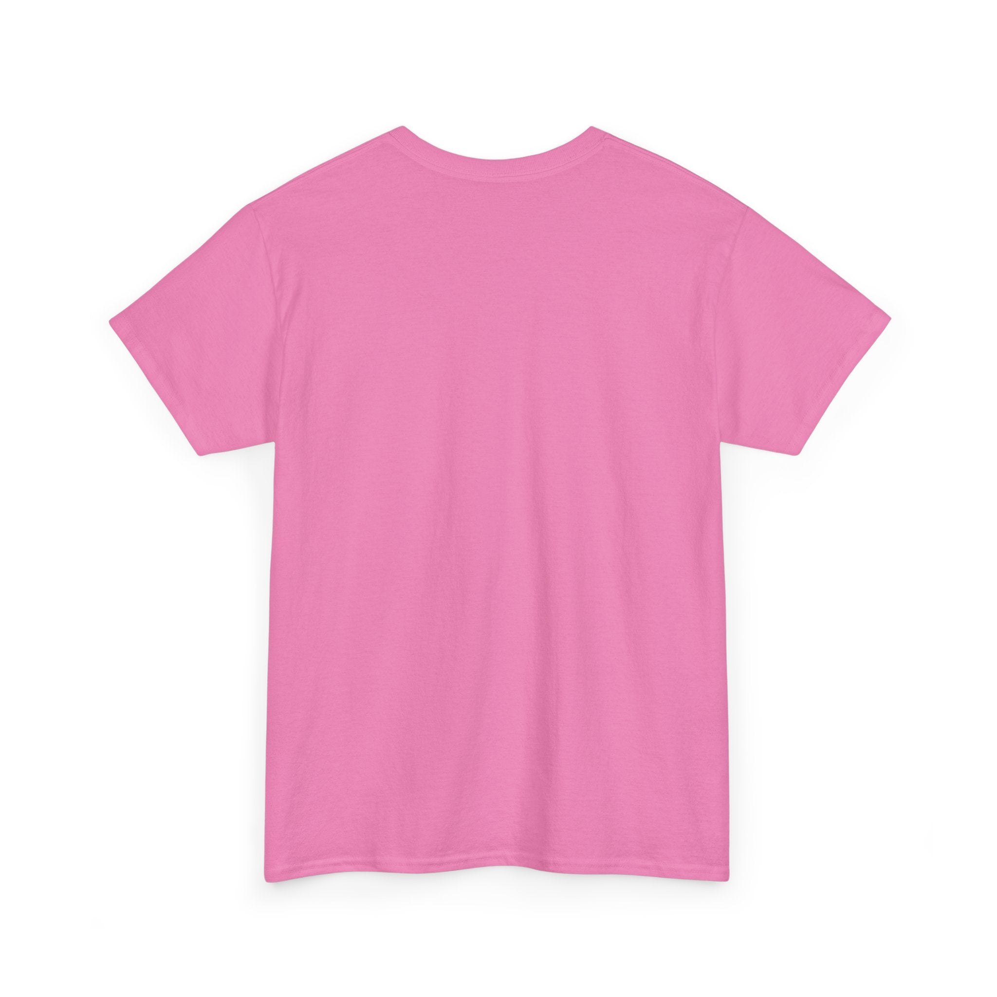 back of Pink t-shirt on a white background