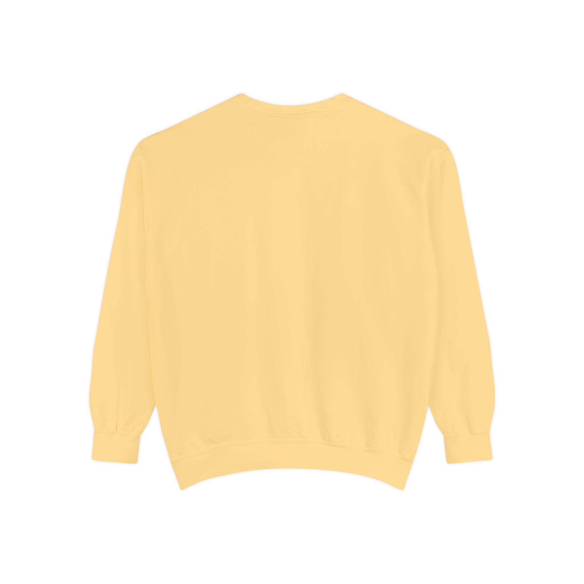 back view of Yellow sweateshirt on a white background