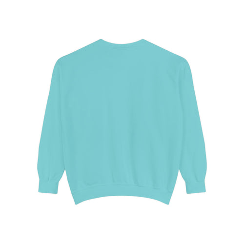back view of Light blue sweatshirt on a white background