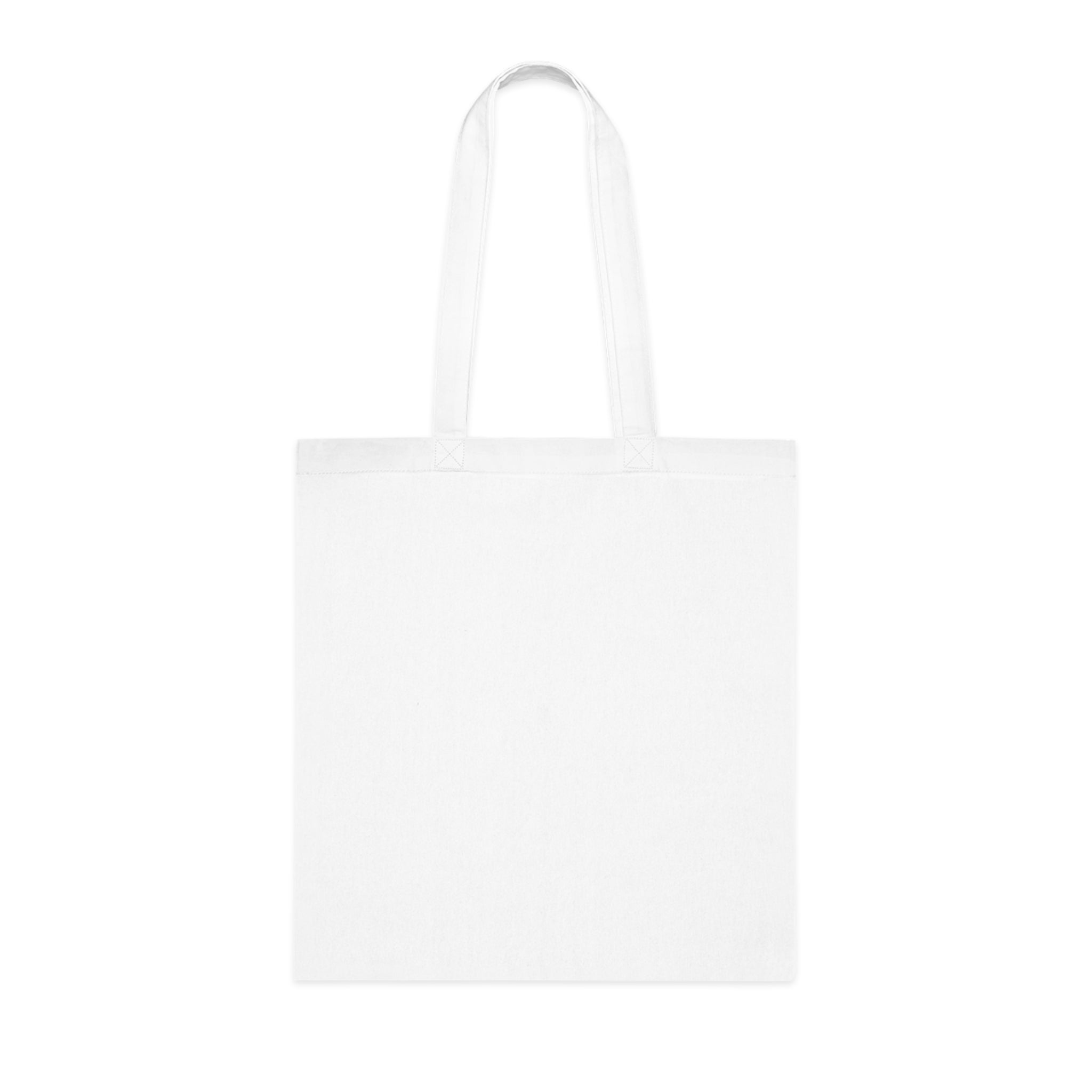 back view of White tote bag on a white background