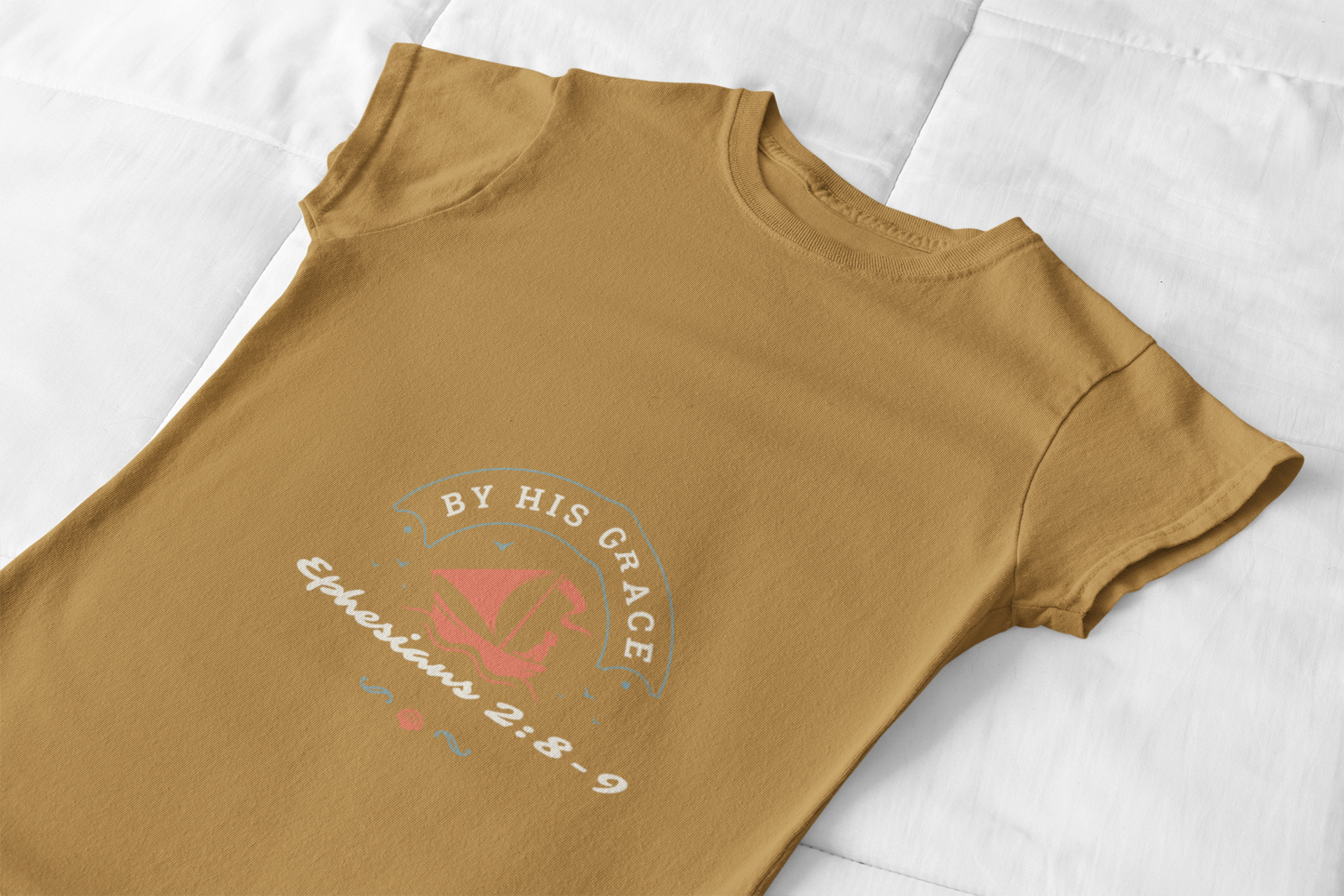 "By His Grace-Ephesians 2:8-9" T-Shirt