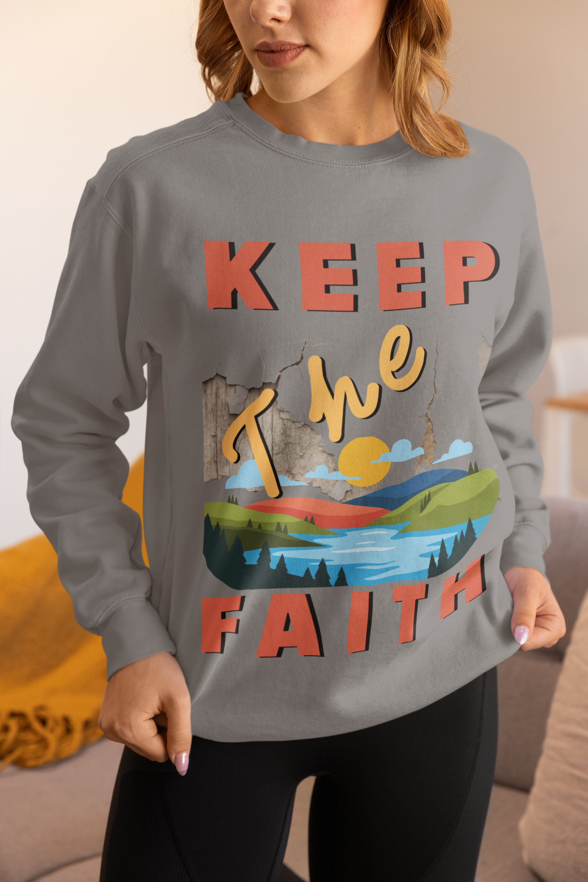 "Keep the Faith" Comfy Crewneck Sweatshirt